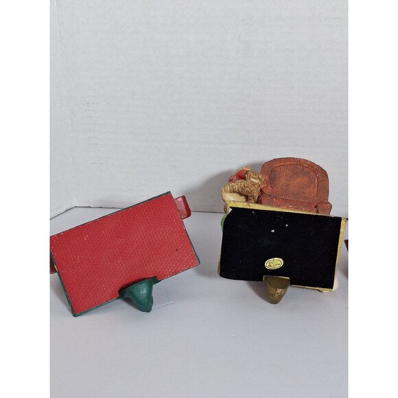 Three Midwest Imports Santa In Sleigh Hand Painted Cast Iron Stocking Hangers - Picture 11 of 12